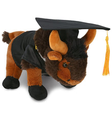 DolliBu Wild Buffalo Graduation Plush with Gown and Cap with Tassel- 9.5 Inches