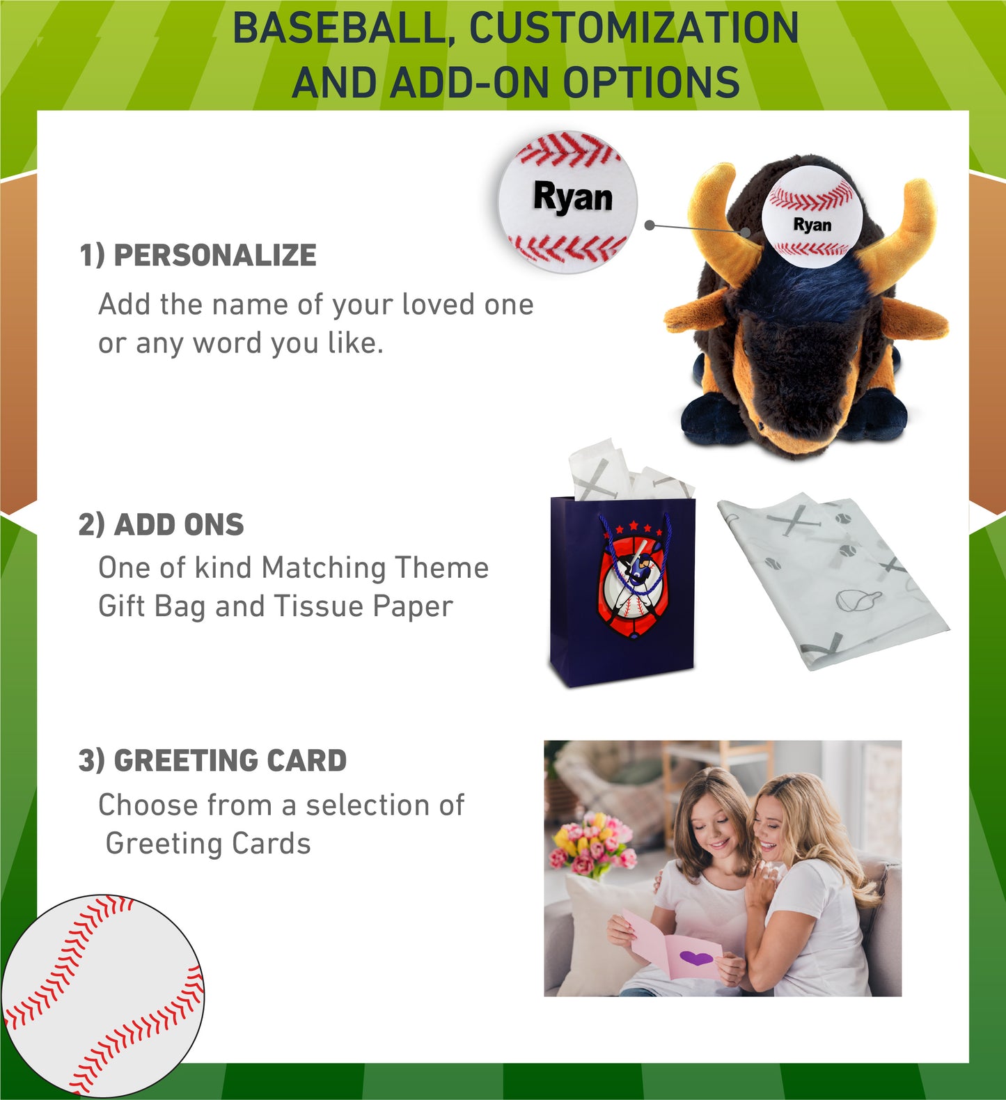 SUPER SOFT PLUSH - WILD LARGE BUFFALO XL WITH BASEBALL PLUSH