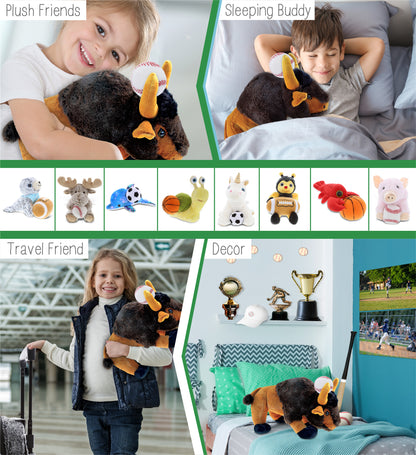 SUPER SOFT PLUSH - WILD LARGE BUFFALO XL WITH BASEBALL PLUSH