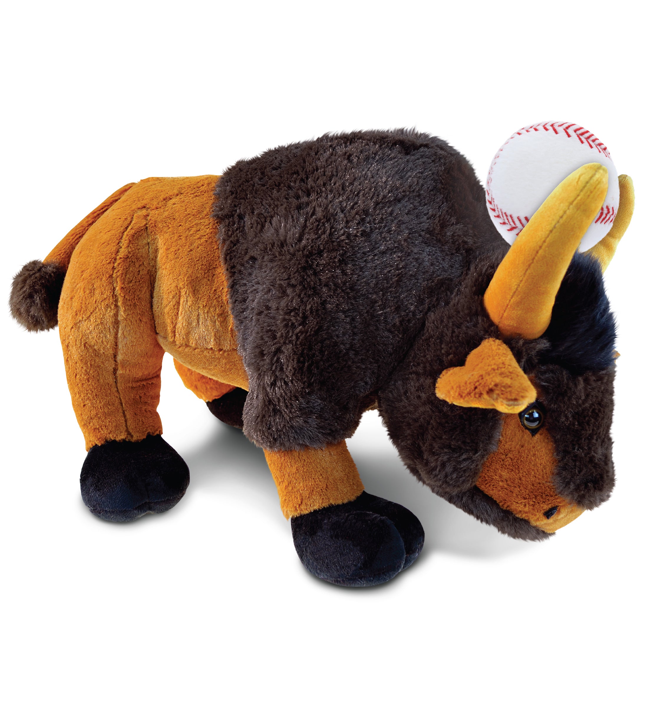 SUPER SOFT PLUSH - WILD LARGE BUFFALO XL WITH BASEBALL PLUSH