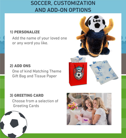 SUPER SOFT PLUSH - WILD LARGE BUFFALO XL WITH SOCCER PLUSH