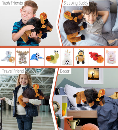 SUPER SOFT PLUSH - WILD LARGE BUFFALO XL WITH BASKETBALL PLUSH
