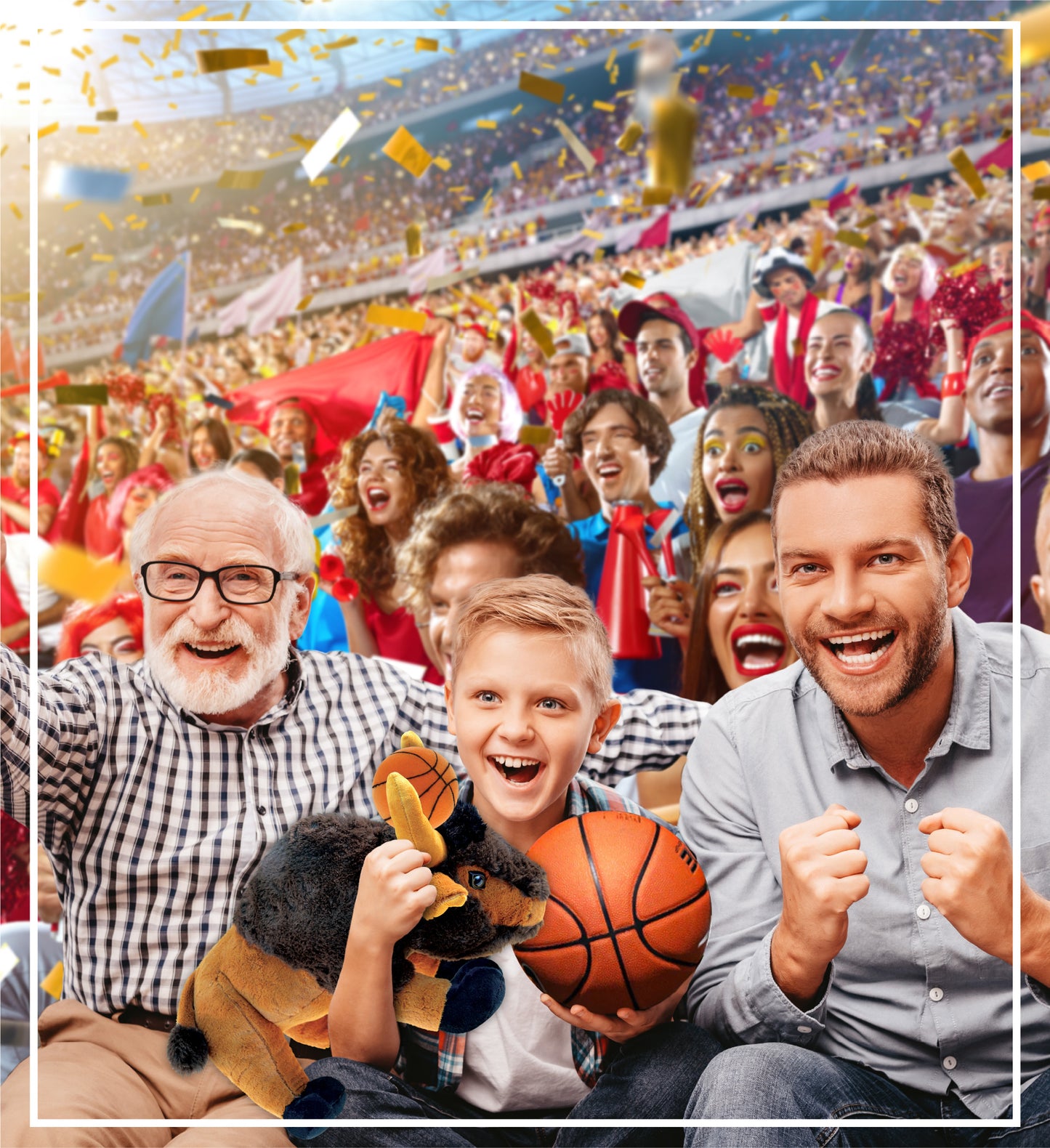 SUPER SOFT PLUSH - WILD LARGE BUFFALO XL WITH BASKETBALL PLUSH