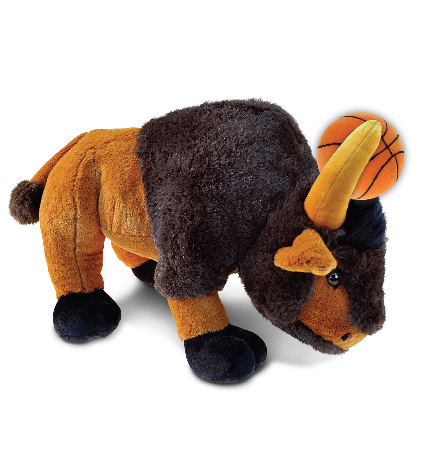 SUPER SOFT PLUSH - WILD LARGE BUFFALO XL WITH BASKETBALL PLUSH