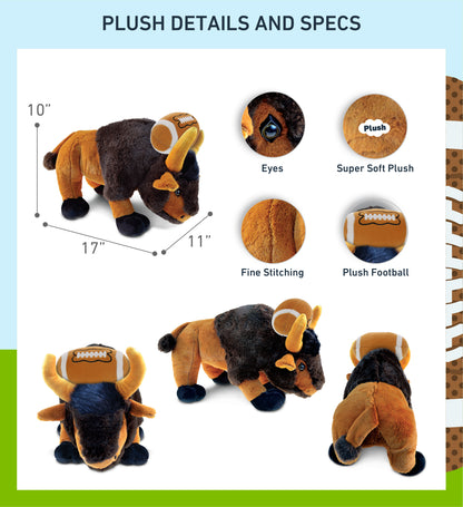 SUPER SOFT PLUSH - WILD LARGE BUFFALO XL WITH FOOTBALL PLUSH