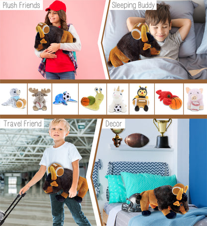 SUPER SOFT PLUSH - WILD LARGE BUFFALO XL WITH FOOTBALL PLUSH