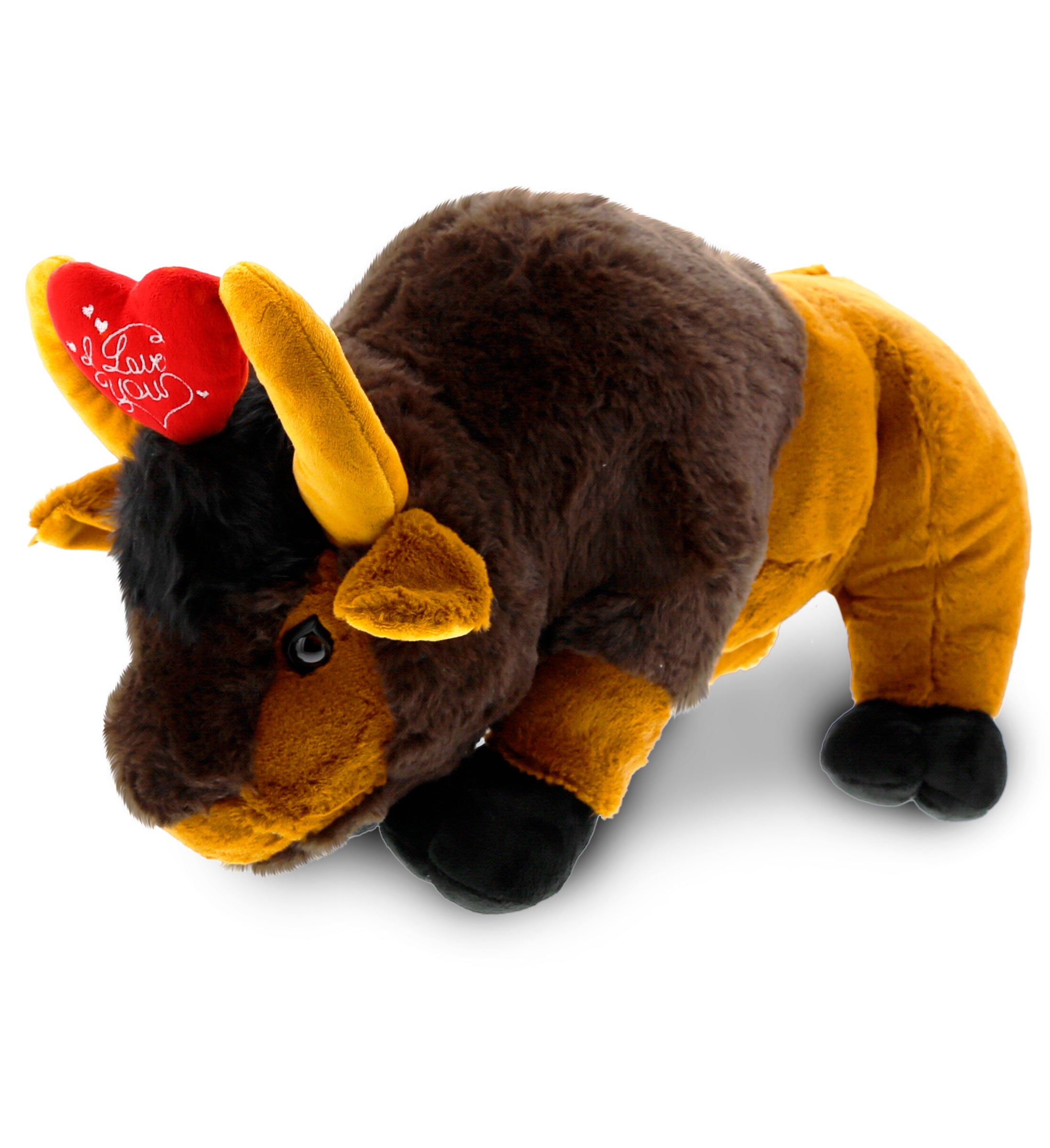 PLUSH I LOVE YOU RED HEART - SUPER SOFT PLUSH - WILD LARGE BUFFALO XL