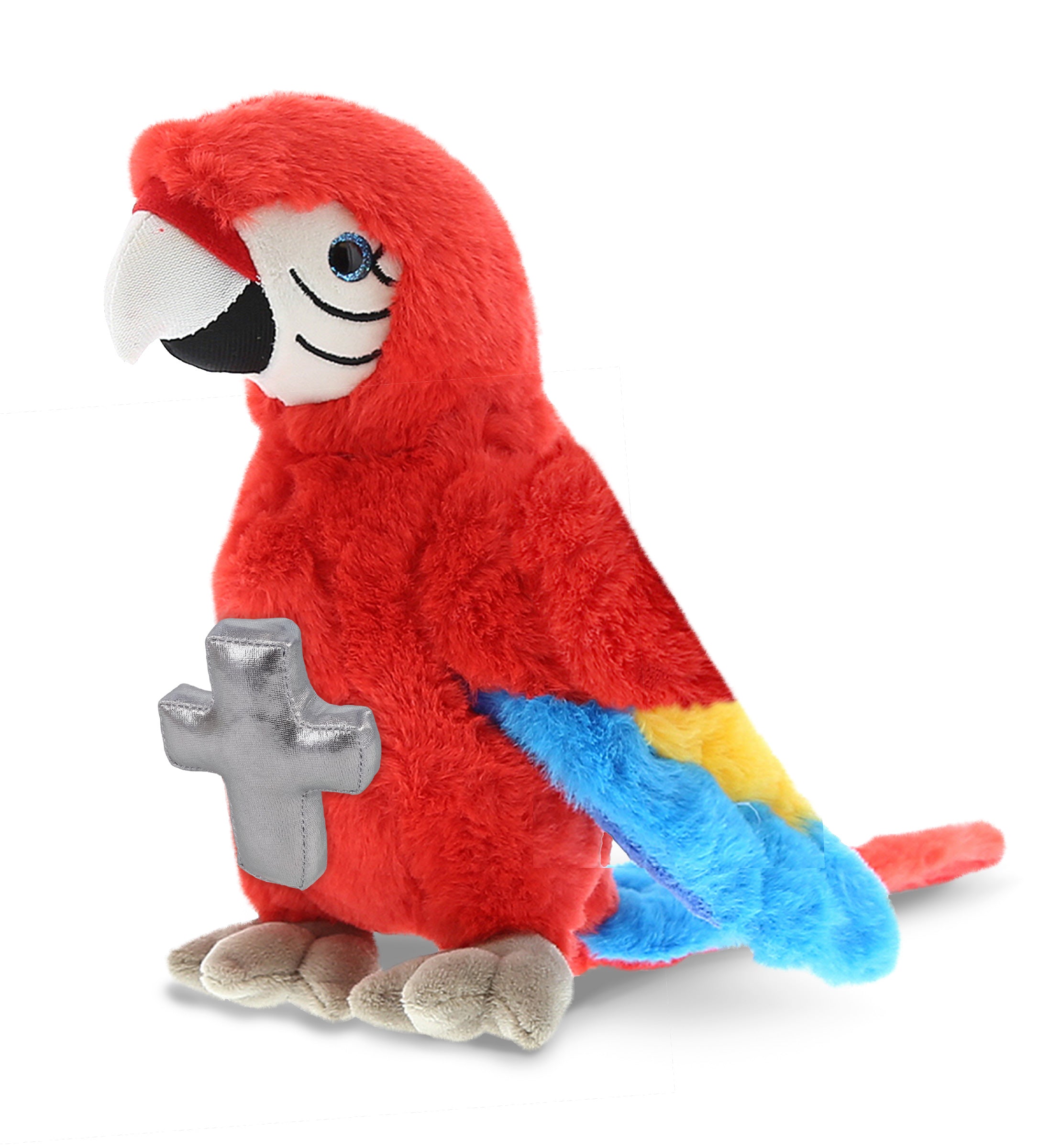 PLUSH CROSS - SUPER SOFT PLUSH - RED PARROT