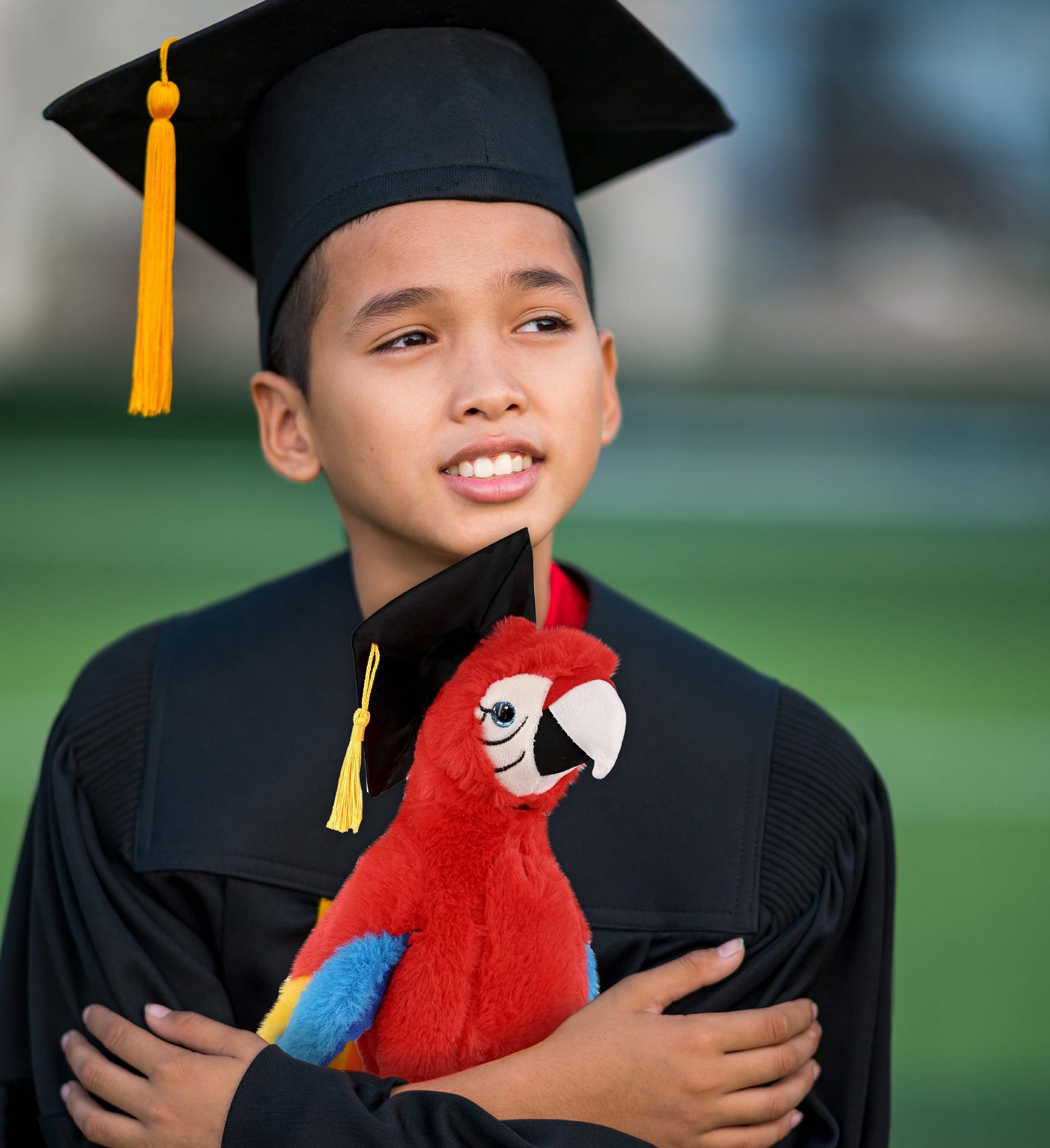 DolliBu Red Parrot Graduation Plush with Graduation Cap with Tassel - 15 inches