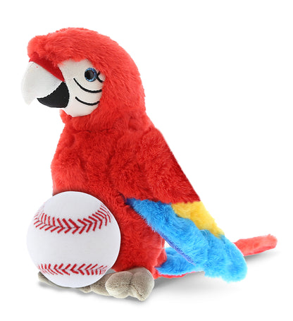 SUPER SOFT PLUSH - RED PARROT WITH BASEBALL PLUSH