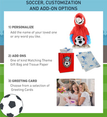 SUPER SOFT PLUSH - RED PARROT WITH SOCCER PLUSH