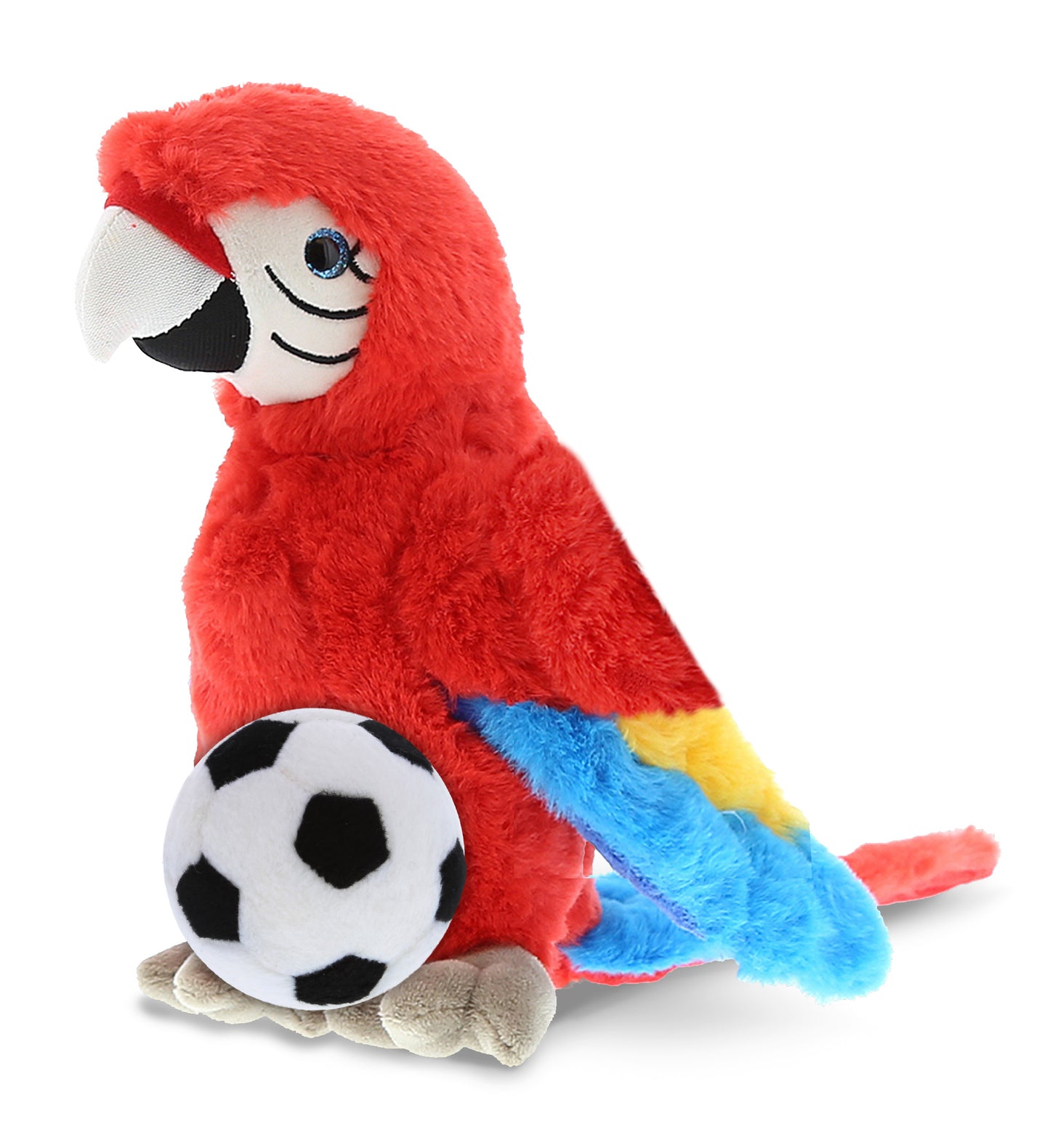 SUPER SOFT PLUSH - RED PARROT WITH SOCCER PLUSH