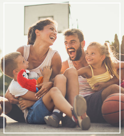 SUPER SOFT PLUSH - RED PARROT WITH BASKETBALL PLUSH