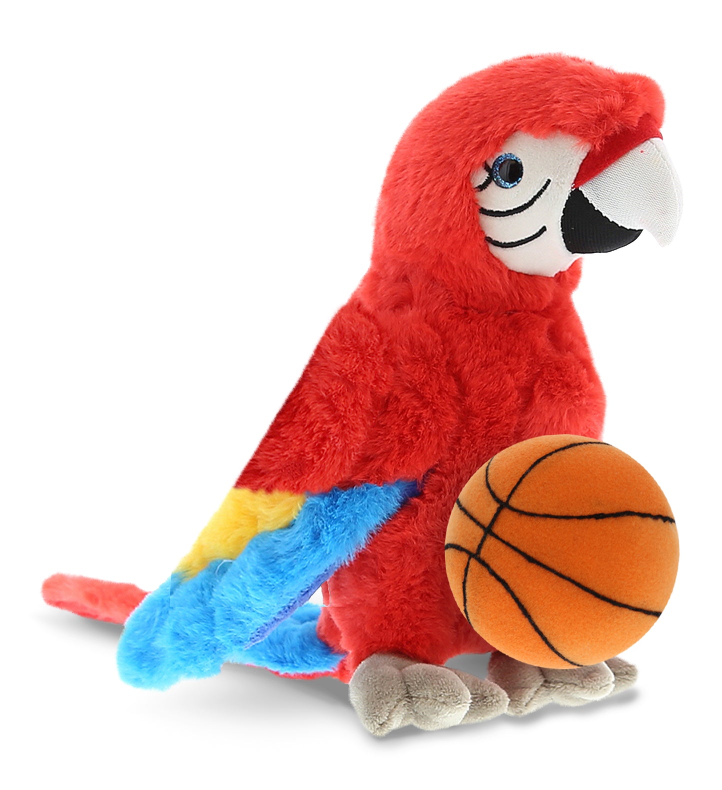 SUPER SOFT PLUSH - RED PARROT WITH BASKETBALL PLUSH