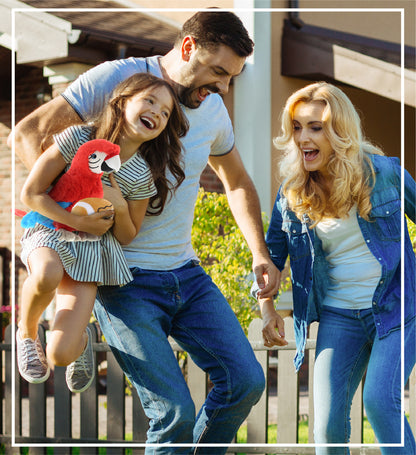 SUPER SOFT PLUSH - RED PARROT WITH FOOTBALL PLUSH