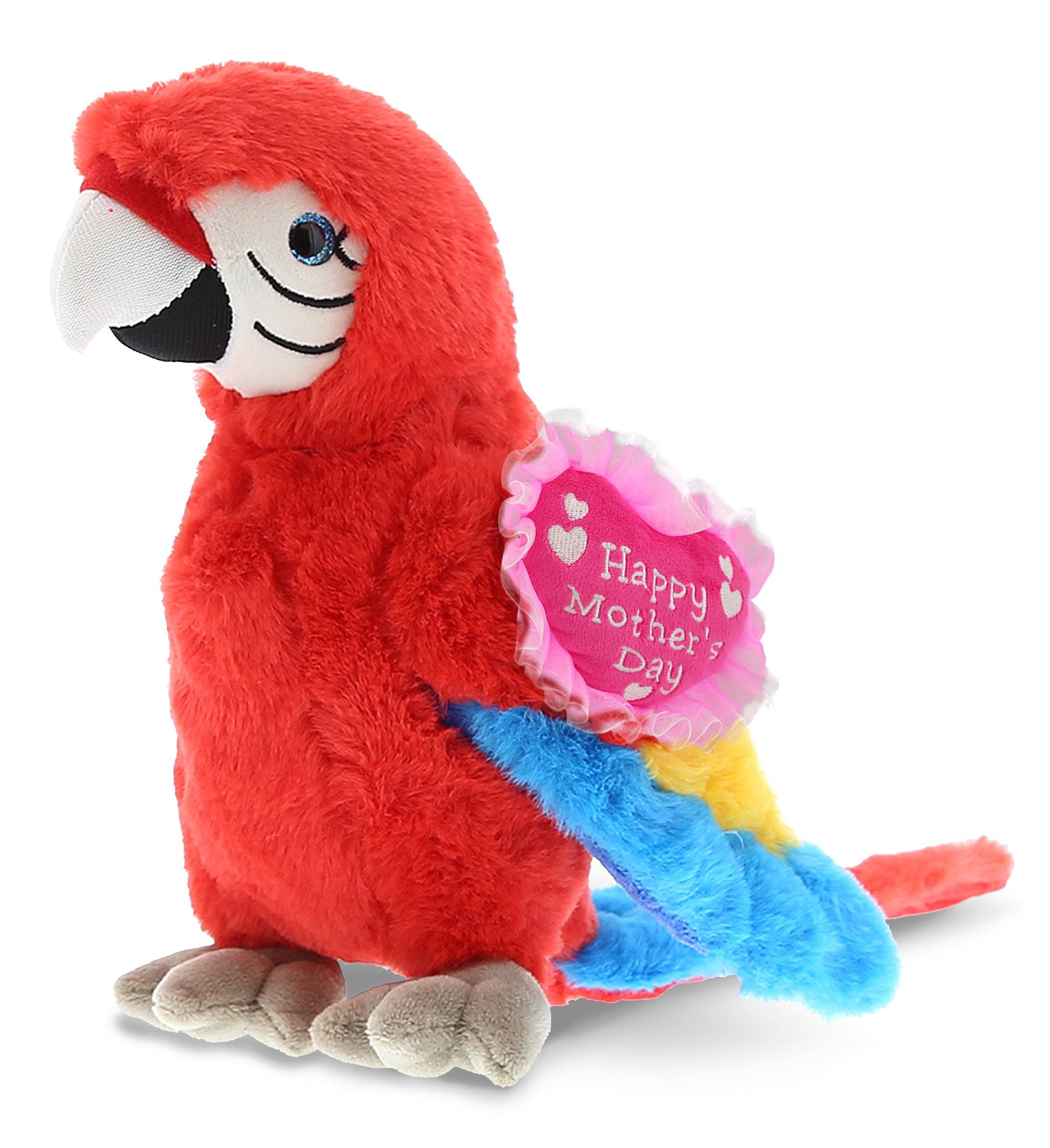 PLUSH MOTHERS DAY HEART - SUPER SOFT PLUSH - RED PARROT