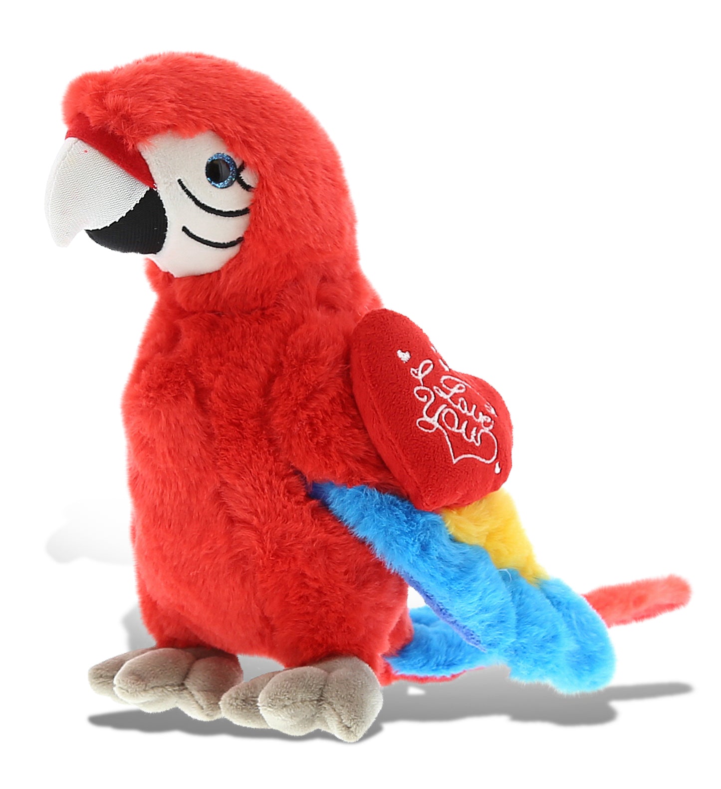 PLUSH I LOVE YOU RED HEART - SUPER SOFT PLUSH - RED PARROT