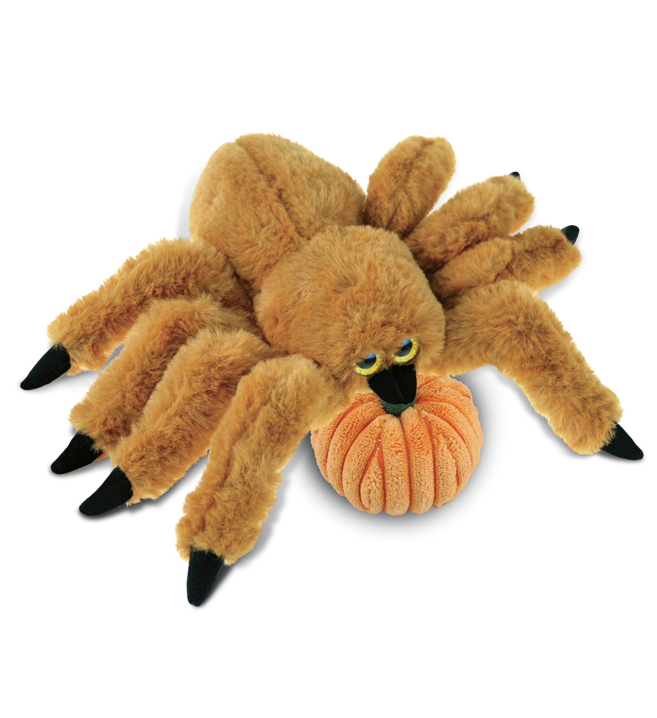 PLUSH PUMPKIN - SUPER SOFT PLUSH - BROWN SPIDER