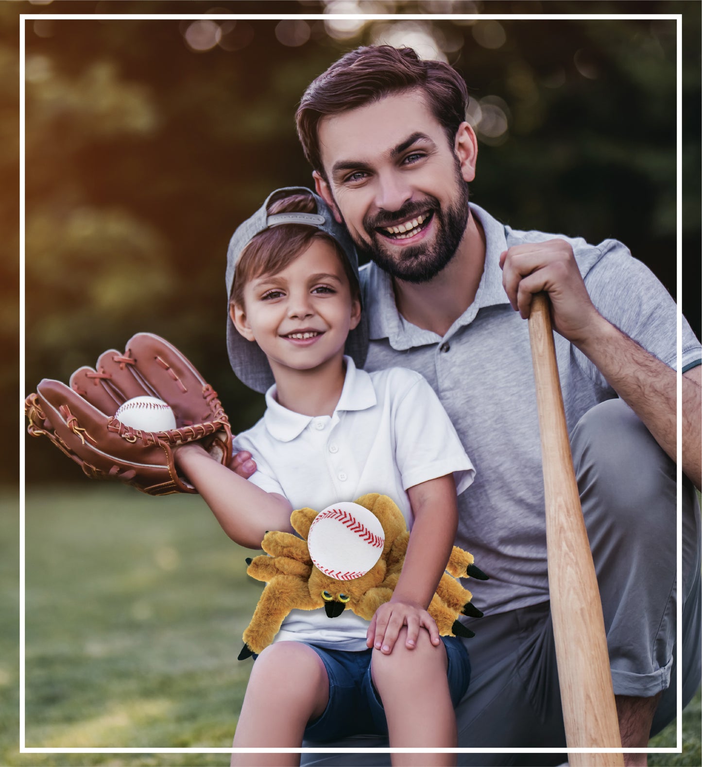 SUPER SOFT PLUSH - BROWN SPIDER WITH BASEBALL PLUSH