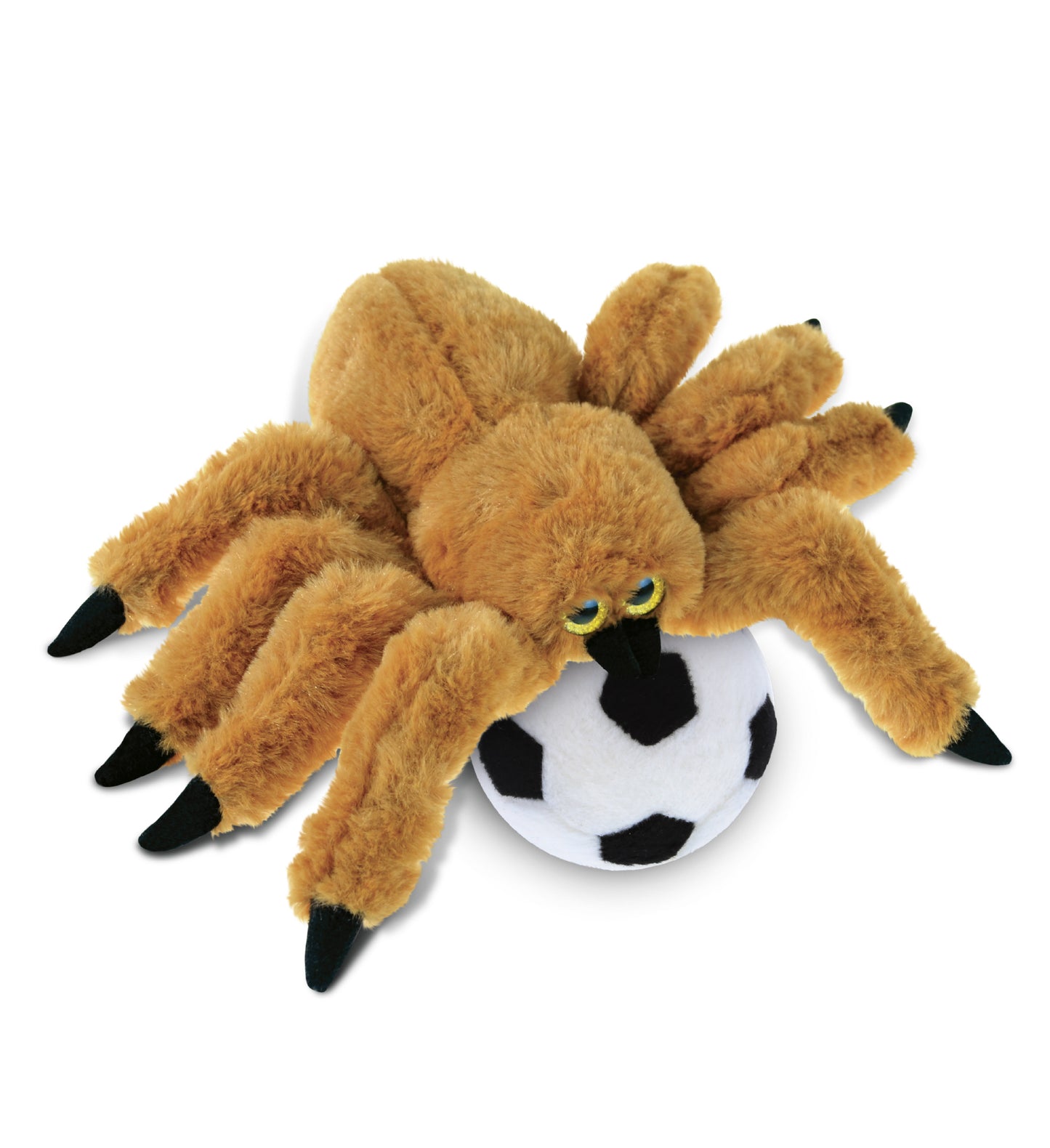 SUPER SOFT PLUSH - BROWN SPIDER WITH SOCCER PLUSH