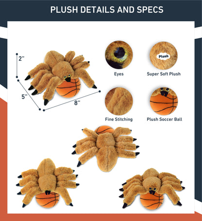 SUPER SOFT PLUSH - BROWN SPIDER WITH BASKETBALL PLUSH