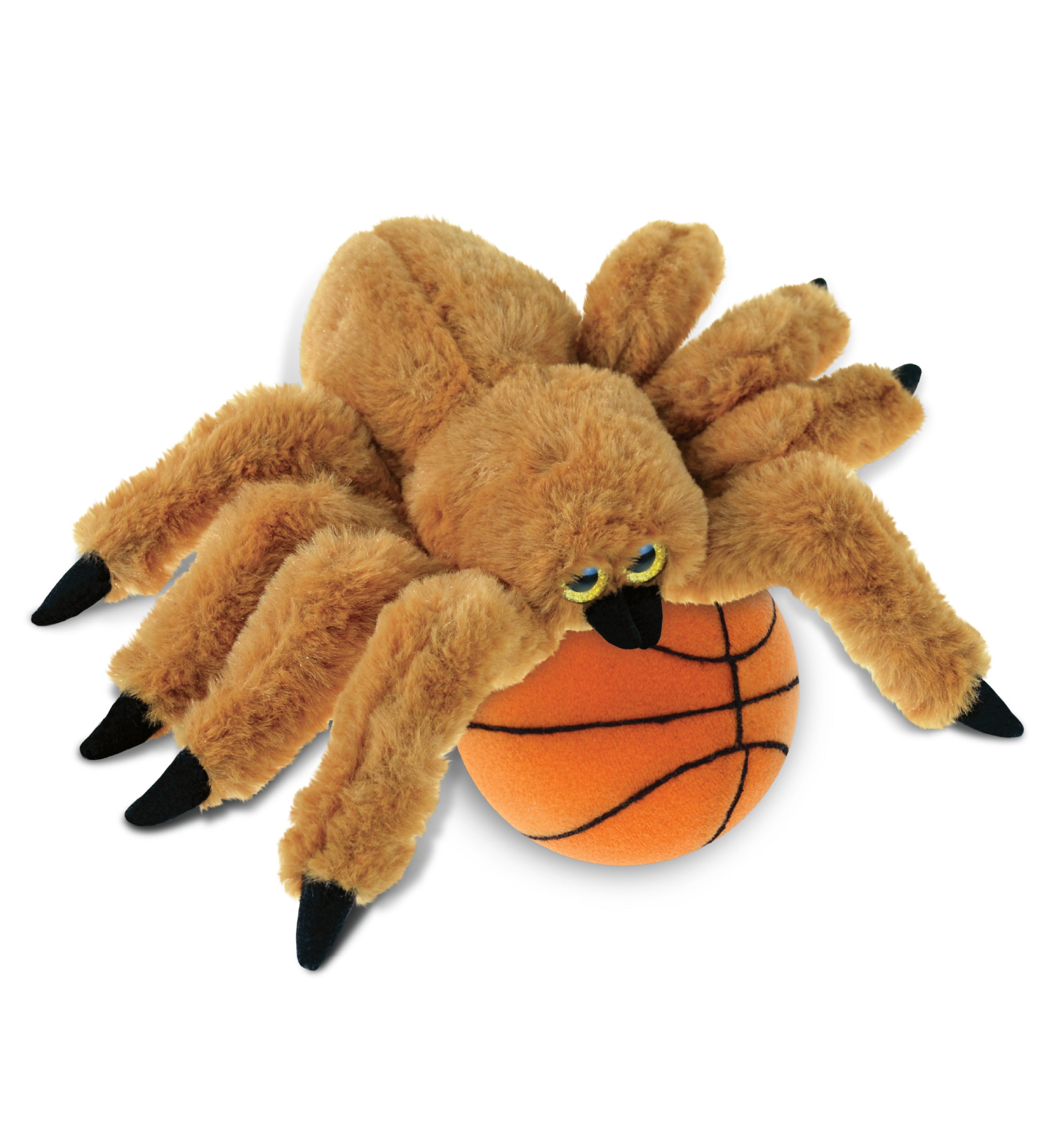SUPER SOFT PLUSH - BROWN SPIDER WITH BASKETBALL PLUSH