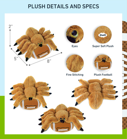 SUPER SOFT PLUSH - BROWN SPIDER WITH FOOTBALL PLUSH