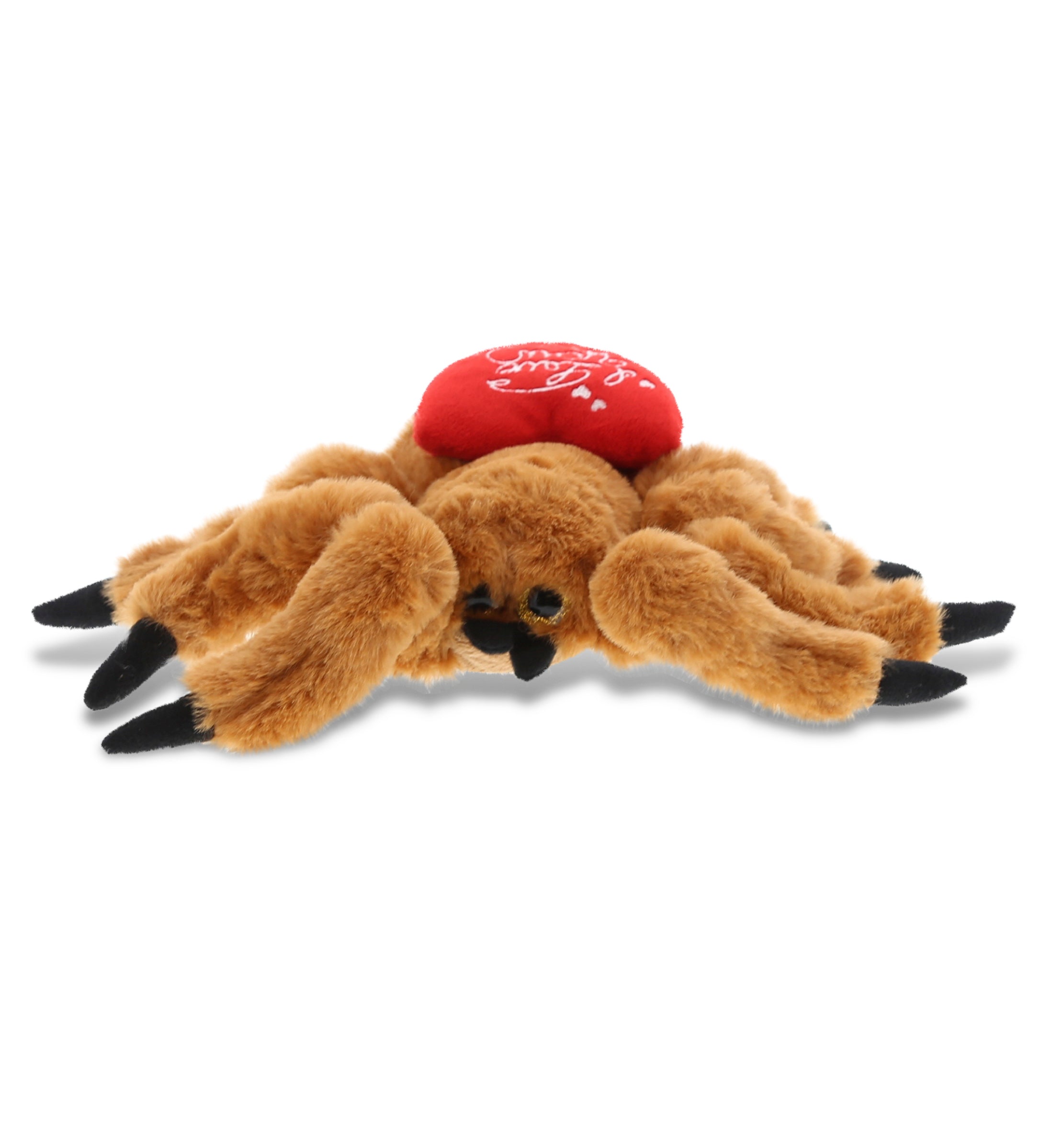 PLUSH I LOVE YOU RED HEART - SUPER SOFT PLUSH - BROWN SPIDER