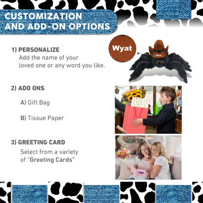 SUPER SOFT PLUSH - BLACK SPIDER COWBOY DRESS UP