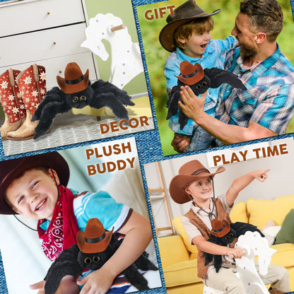SUPER SOFT PLUSH - BLACK SPIDER COWBOY DRESS UP