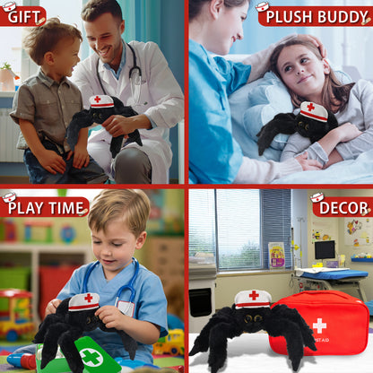 SUPER SOFT PLUSH - BLACK SPIDER NURSE