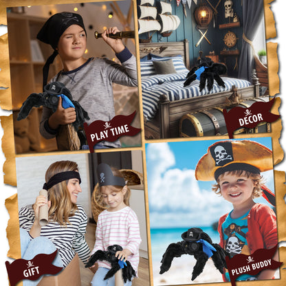 SUPER SOFT PLUSH - BLACK SPIDER PIRATE DRESS UP