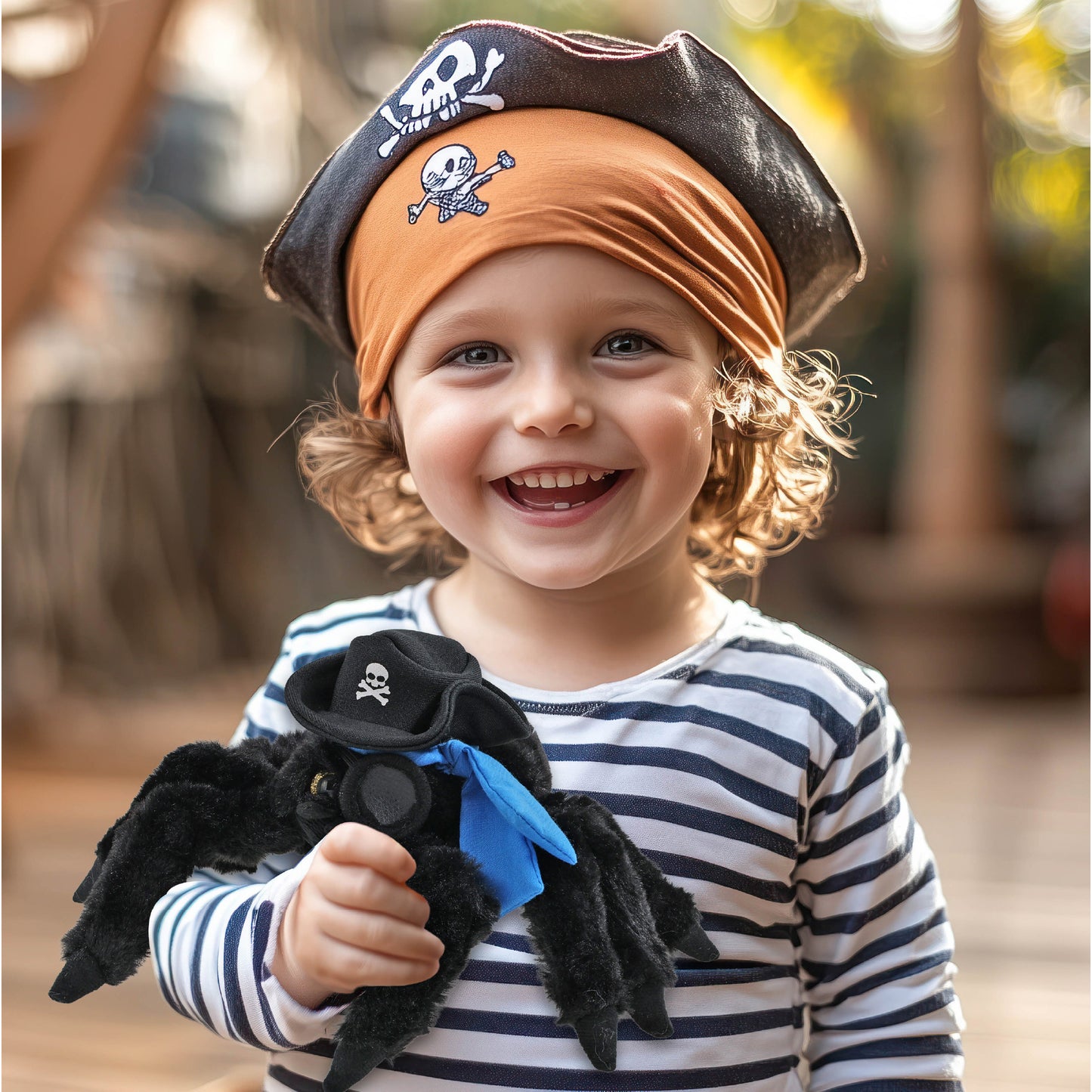 SUPER SOFT PLUSH - BLACK SPIDER PIRATE DRESS UP