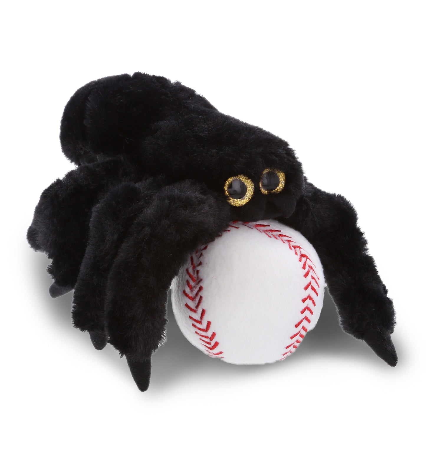 PLUSH BASEBALL - SUPER SOFT PLUSH - BLACK SPIDER
