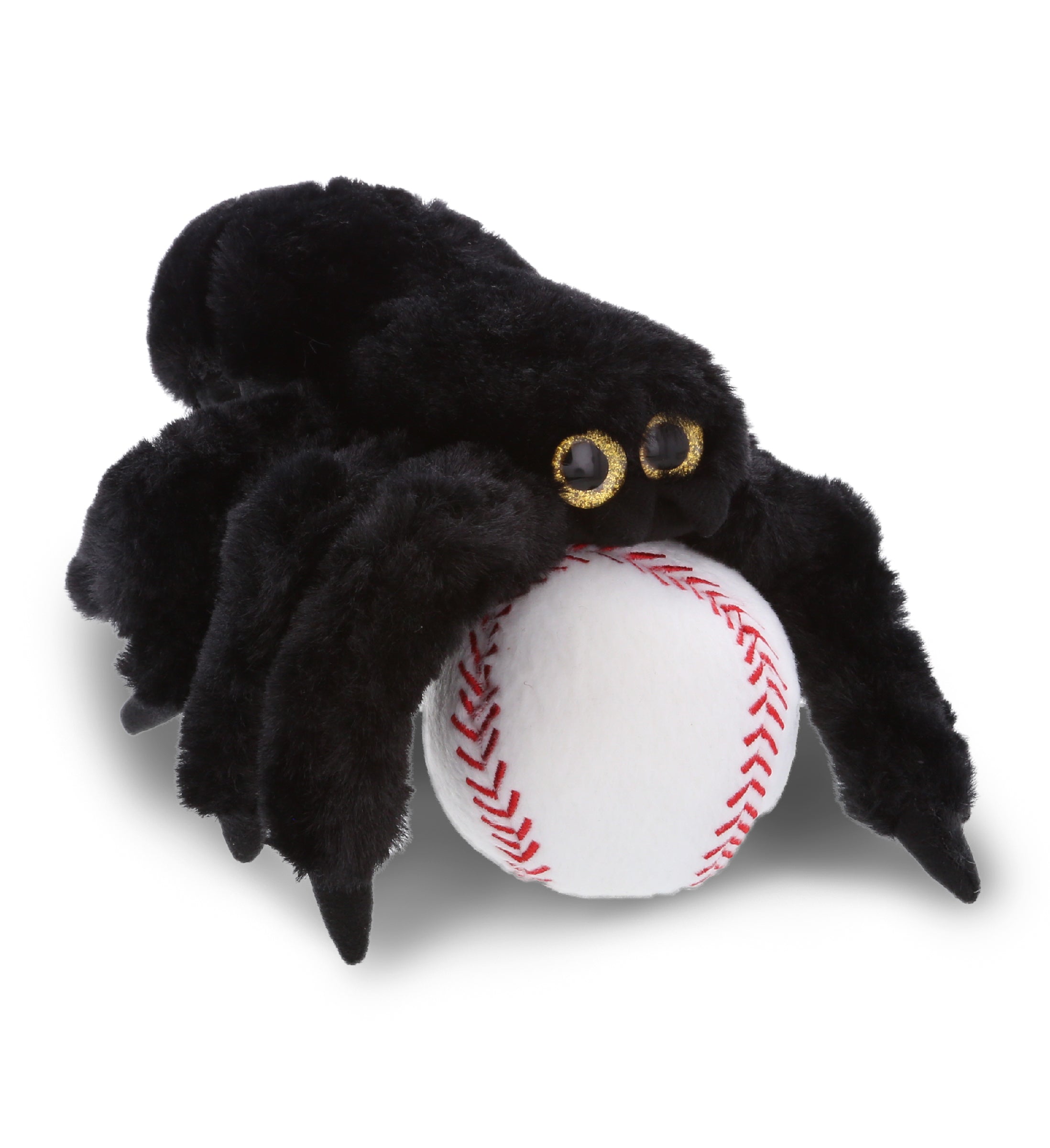 PLUSH BASEBALL - SUPER SOFT PLUSH - BLACK SPIDER