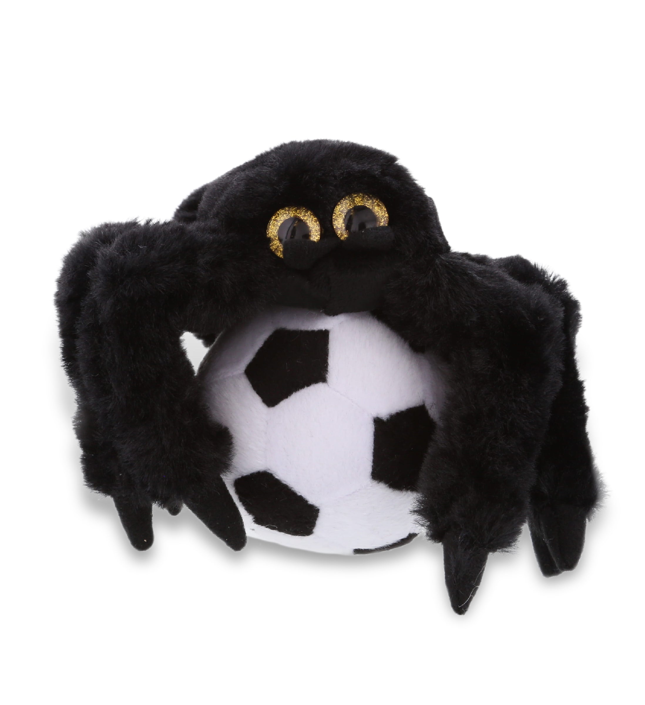PLUSH SOCCER BALL - SUPER SOFT PLUSH - BLACK SPIDER
