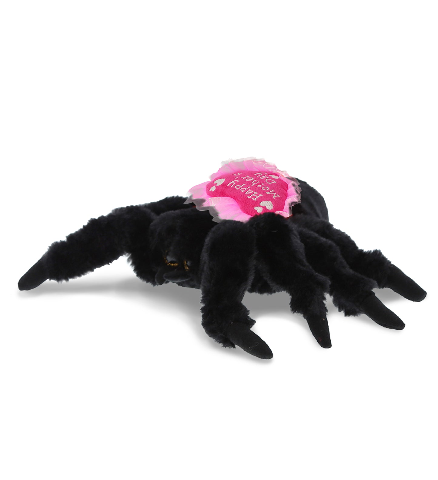 PLUSH MOTHERS DAY HEART - SUPER SOFT PLUSH - BLACK SPIDER