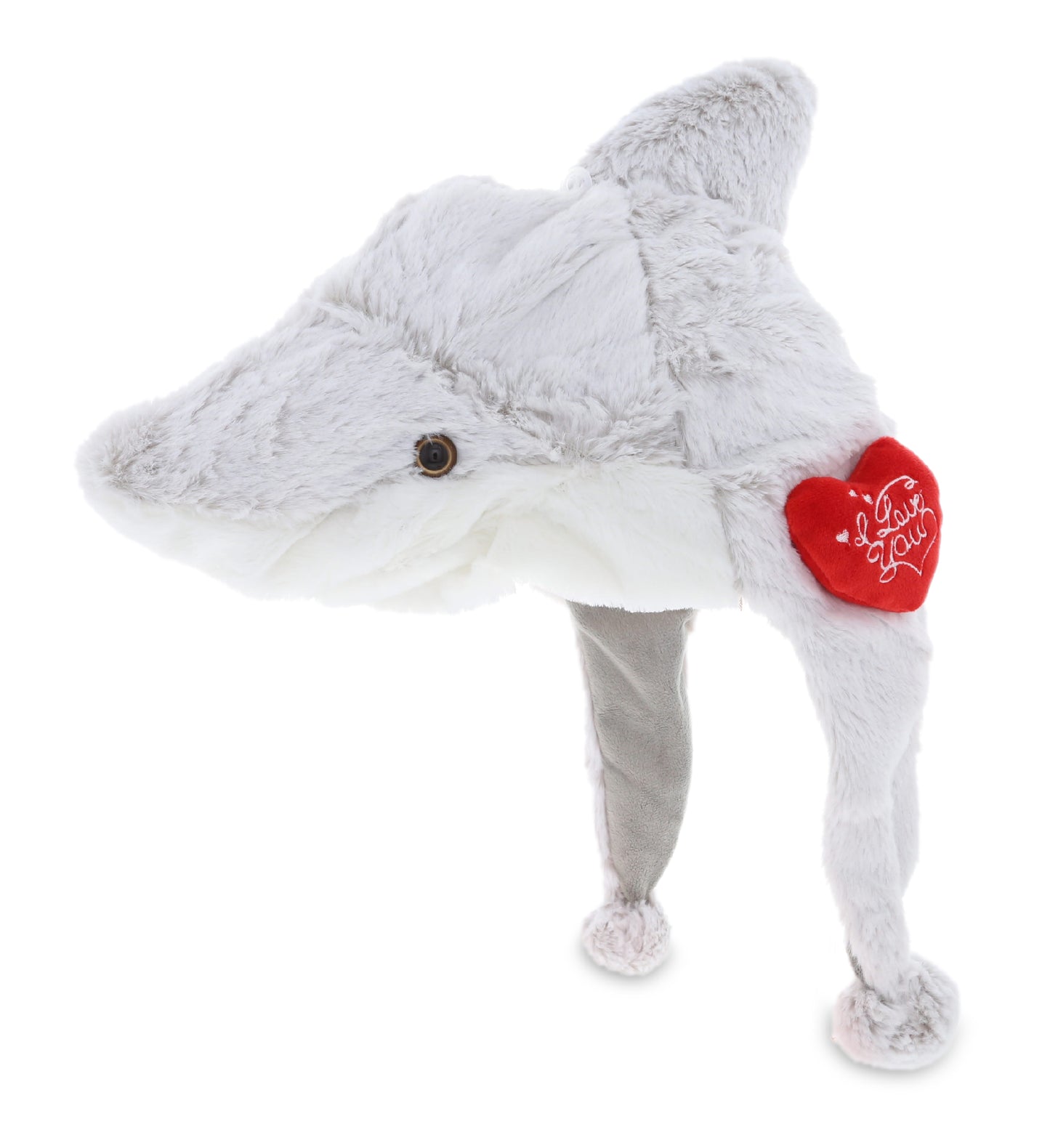 PLUSH I LOVE YOU RED HEART - SUPER SOFT PLUSH HAT - SHARK