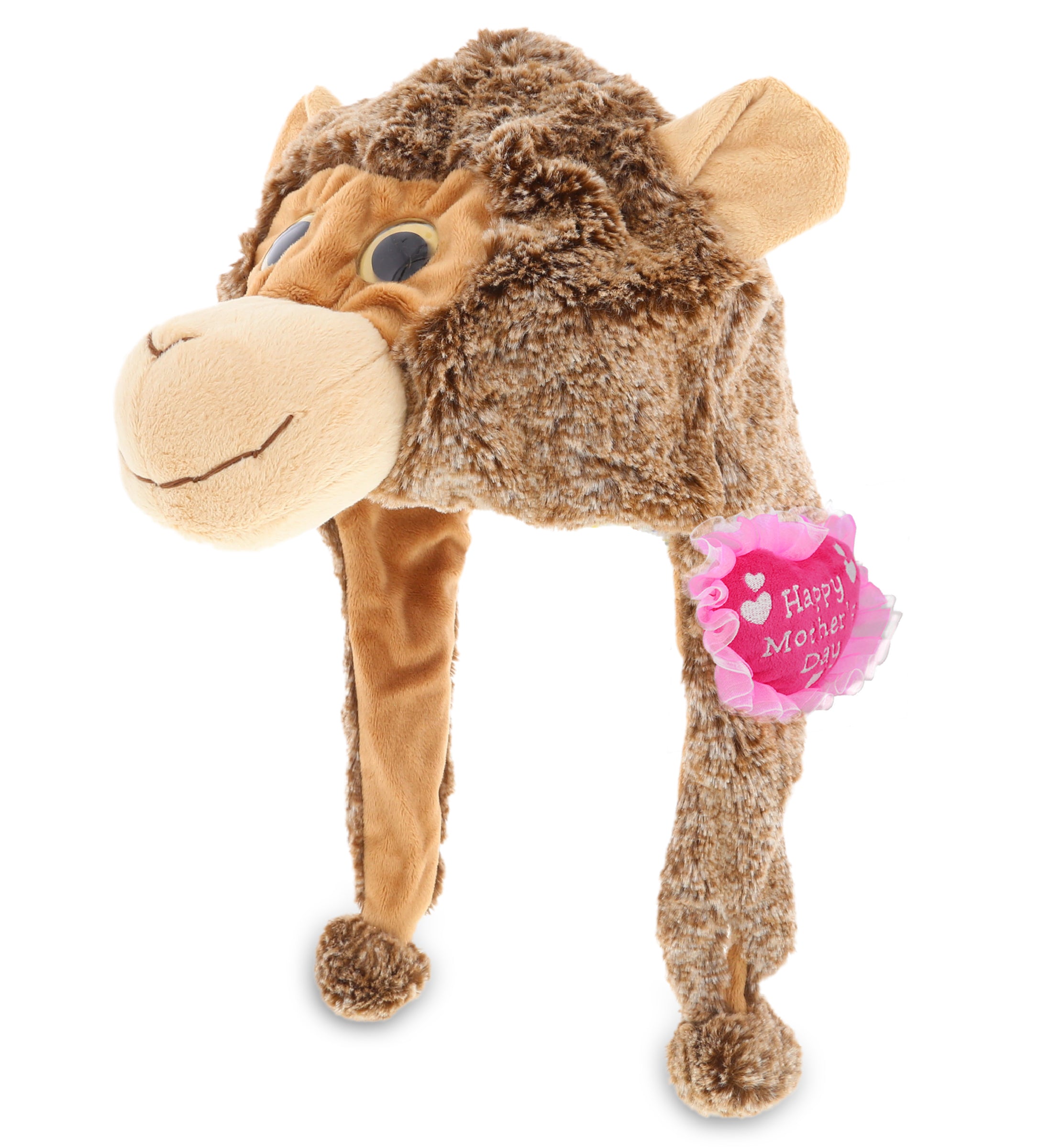PLUSH MOTHERS DAY HEART - SUPER SOFT PLUSH HAT - MONKEY