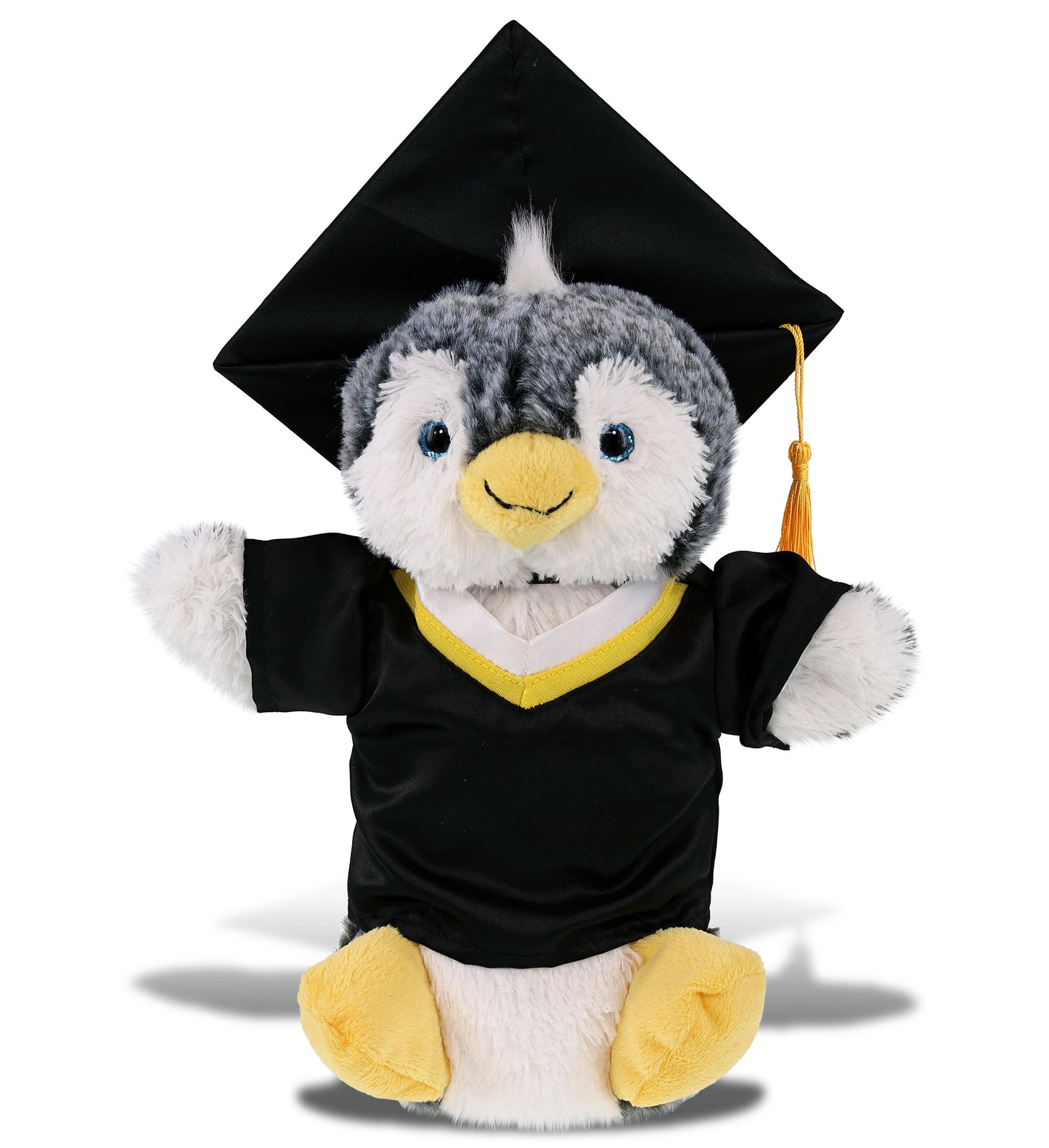 DolliBu Penguin Graduation Plush Toy with Gown and Cap with Tassel - 8.5 Inches