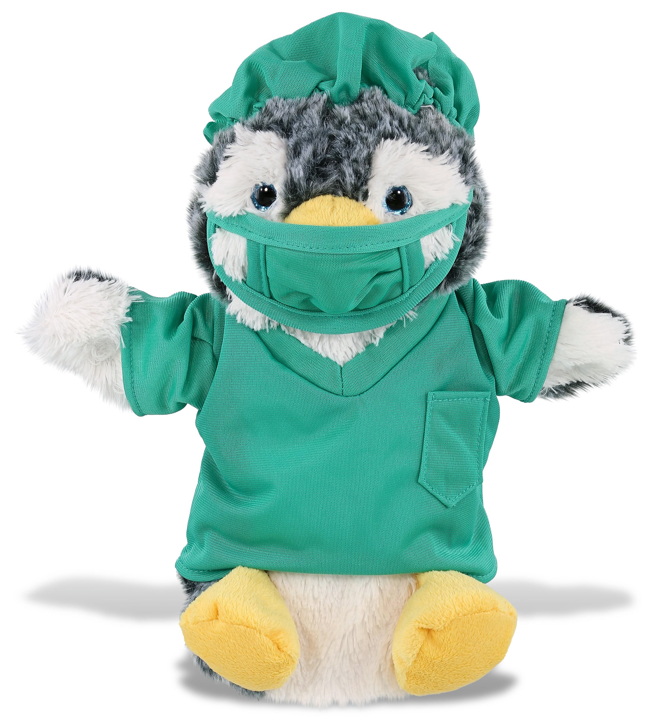 PLUSH DOCTOR - SUPER SOFT PLUSH HAND PUPPET - PENGUIN
