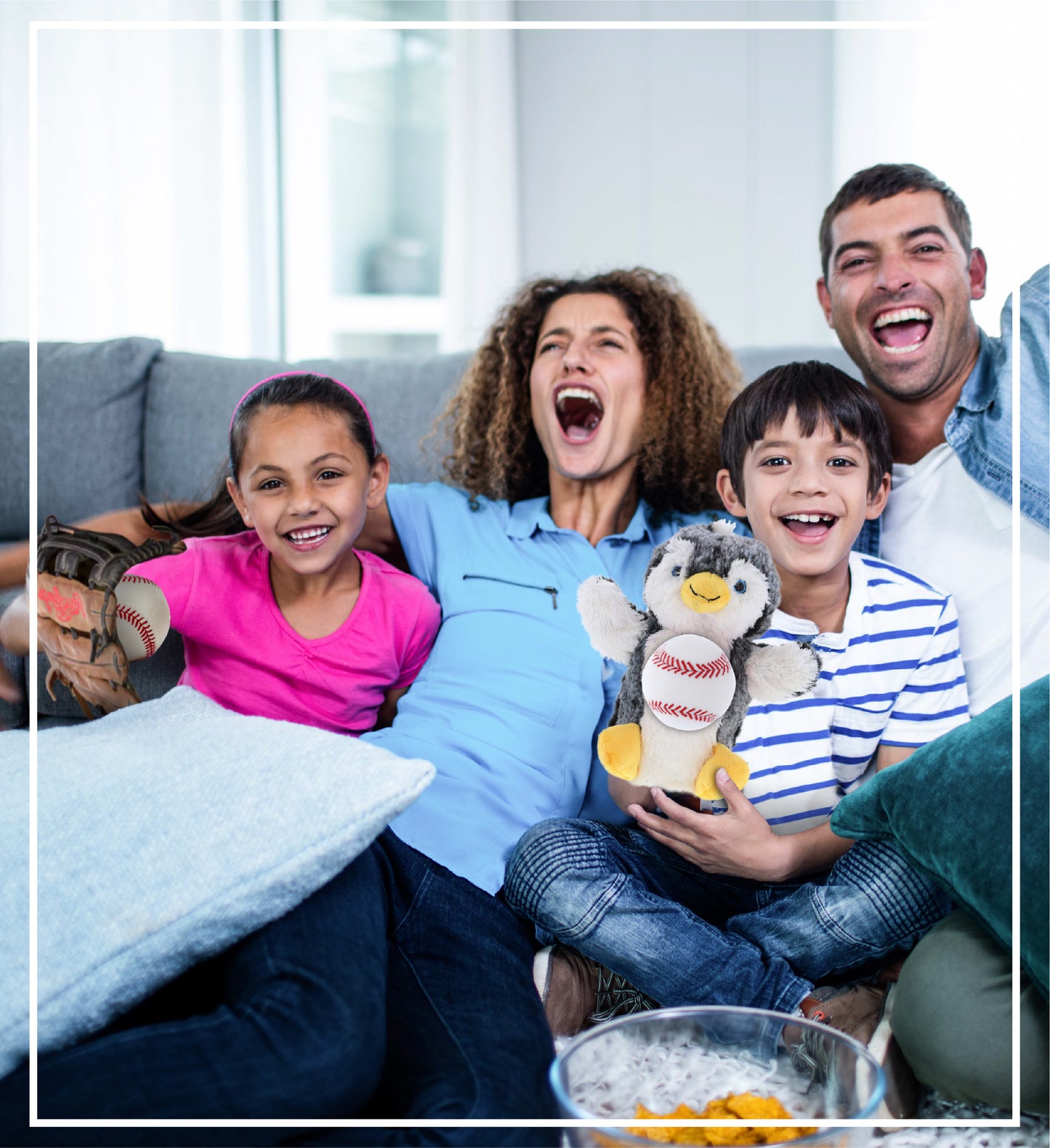 SUPER SOFT PLUSH HAND PUPPET - PENGUIN WITH BASEBALL PLUSH