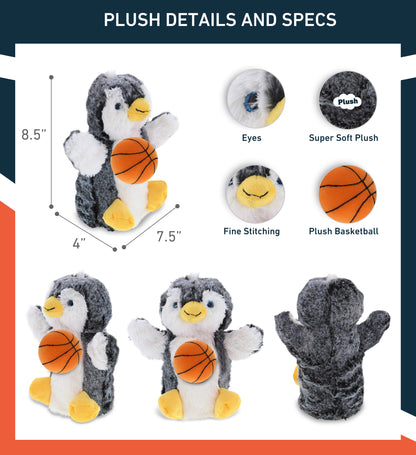 SUPER SOFT PLUSH HAND PUPPET - PENGUIN WITH BASKETBALL PLUSH