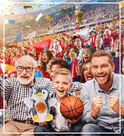 SUPER SOFT PLUSH HAND PUPPET - PENGUIN WITH BASKETBALL PLUSH