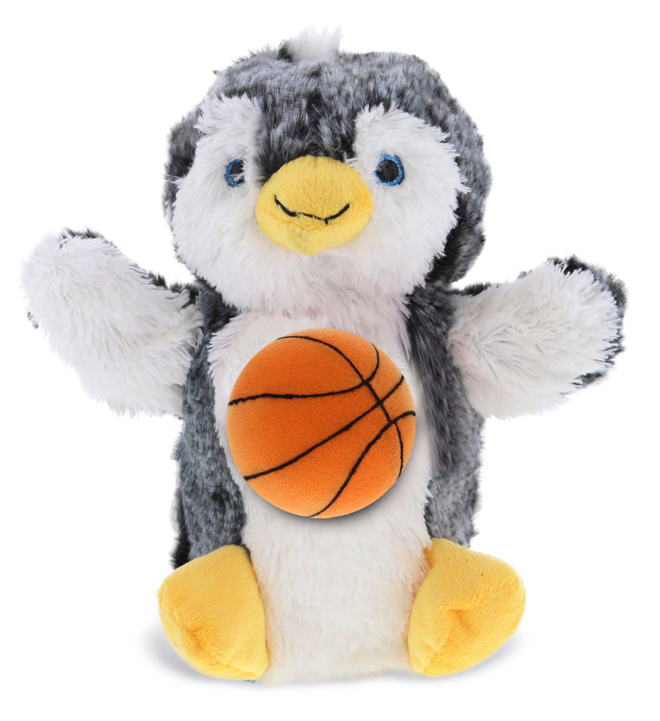SUPER SOFT PLUSH HAND PUPPET - PENGUIN WITH BASKETBALL PLUSH