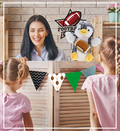 SUPER SOFT PLUSH HAND PUPPET - PENGUIN WITH FOOTBALL PLUSH