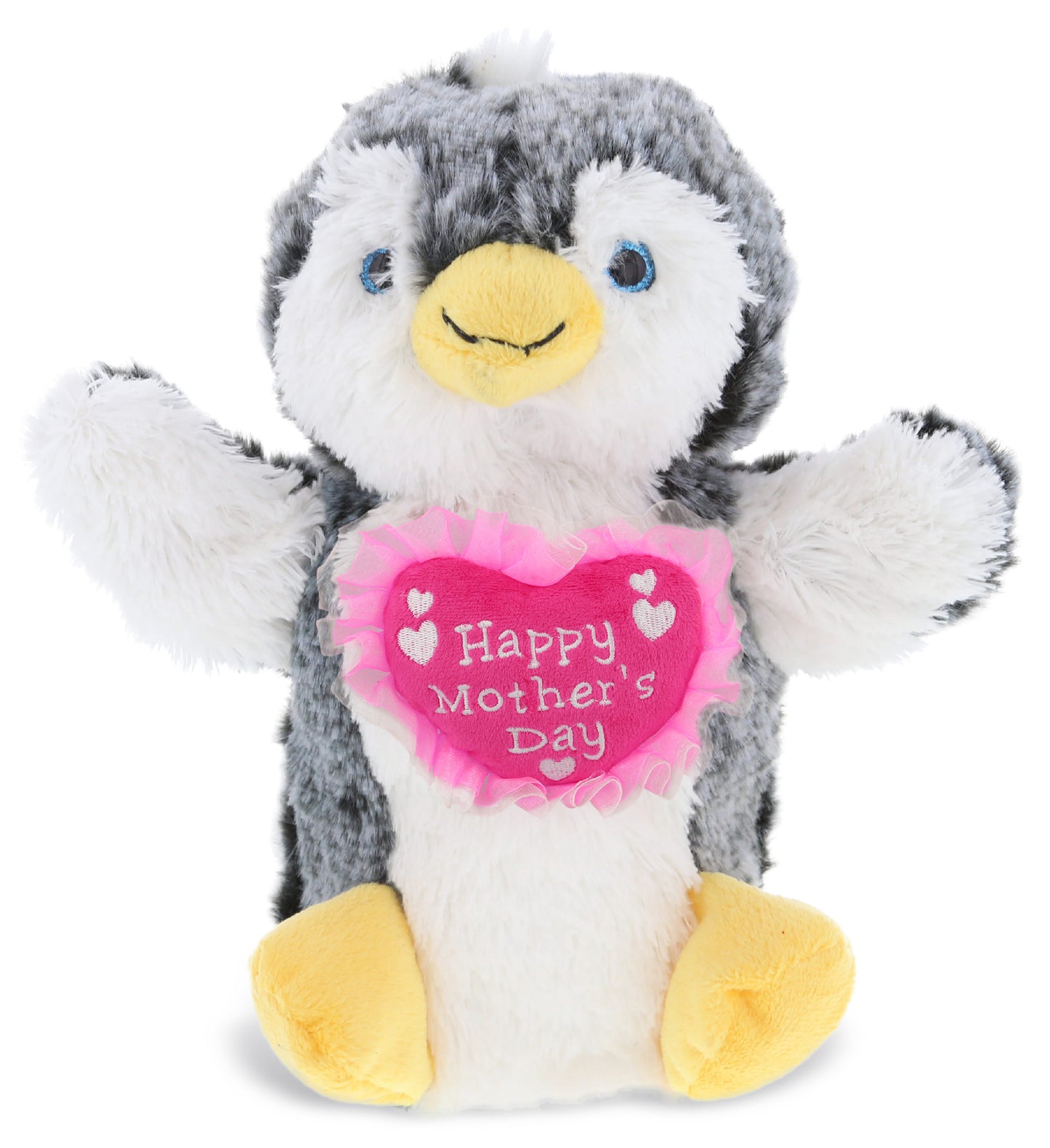 PLUSH MOTHERS DAY HEART - SUPER SOFT PLUSH HAND PUPPET - PENGUIN
