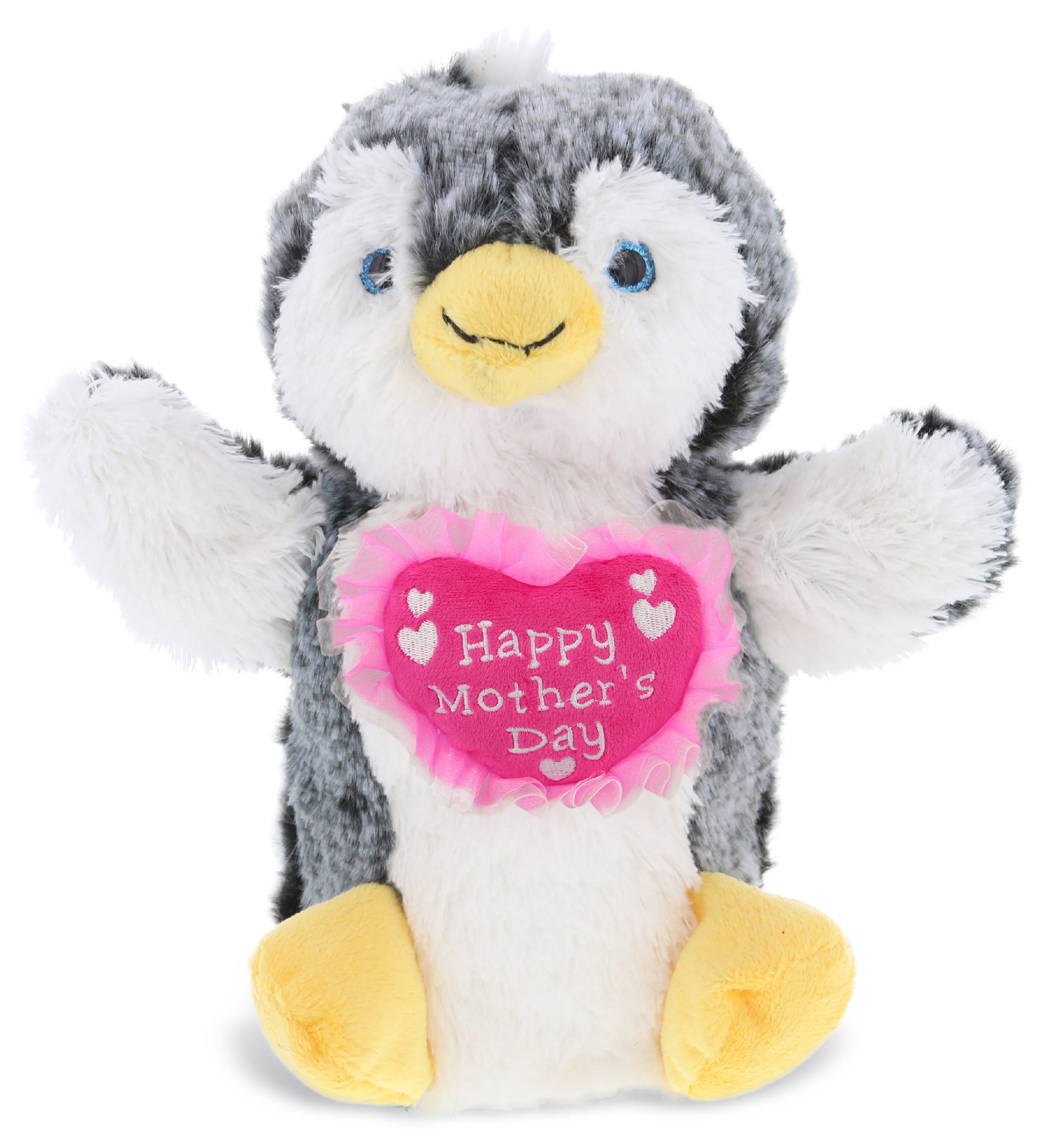 PLUSH MOTHERS DAY HEART - SUPER SOFT PLUSH HAND PUPPET - PENGUIN