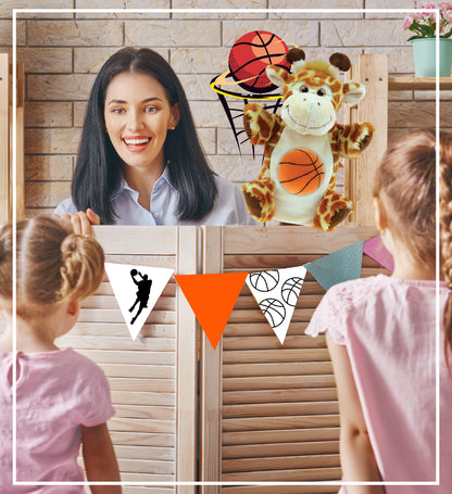 SUPER SOFT PLUSH HAND PUPPET - GIRAFFE WITH BASKETBALL PLUSH