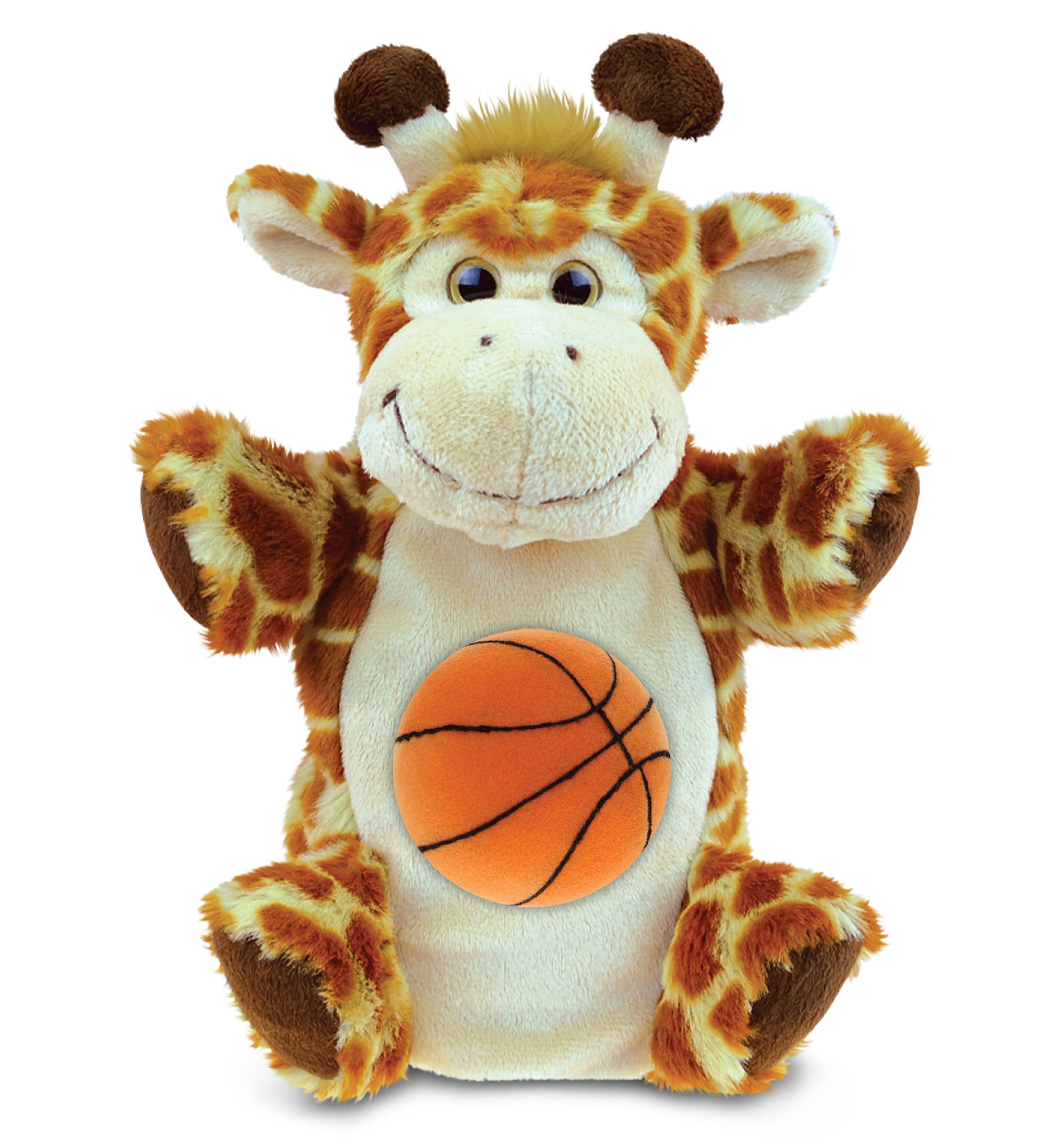 SUPER SOFT PLUSH HAND PUPPET - GIRAFFE WITH BASKETBALL PLUSH